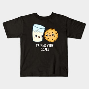 Friend-Chip Goals Cute Milk And Cookies Pun Kids T-Shirt